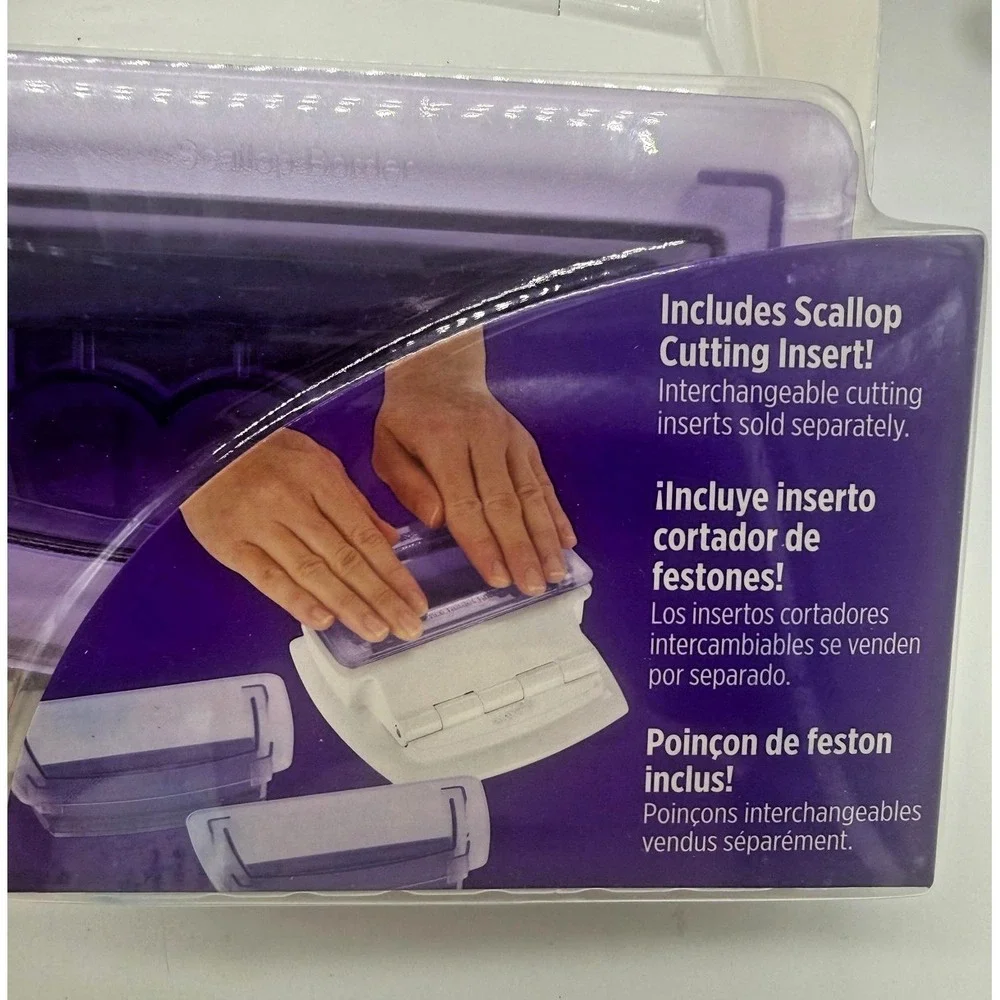 Wilton Sugar Sheets Border Punch Set Scallop Insert Purple Cake Stencil